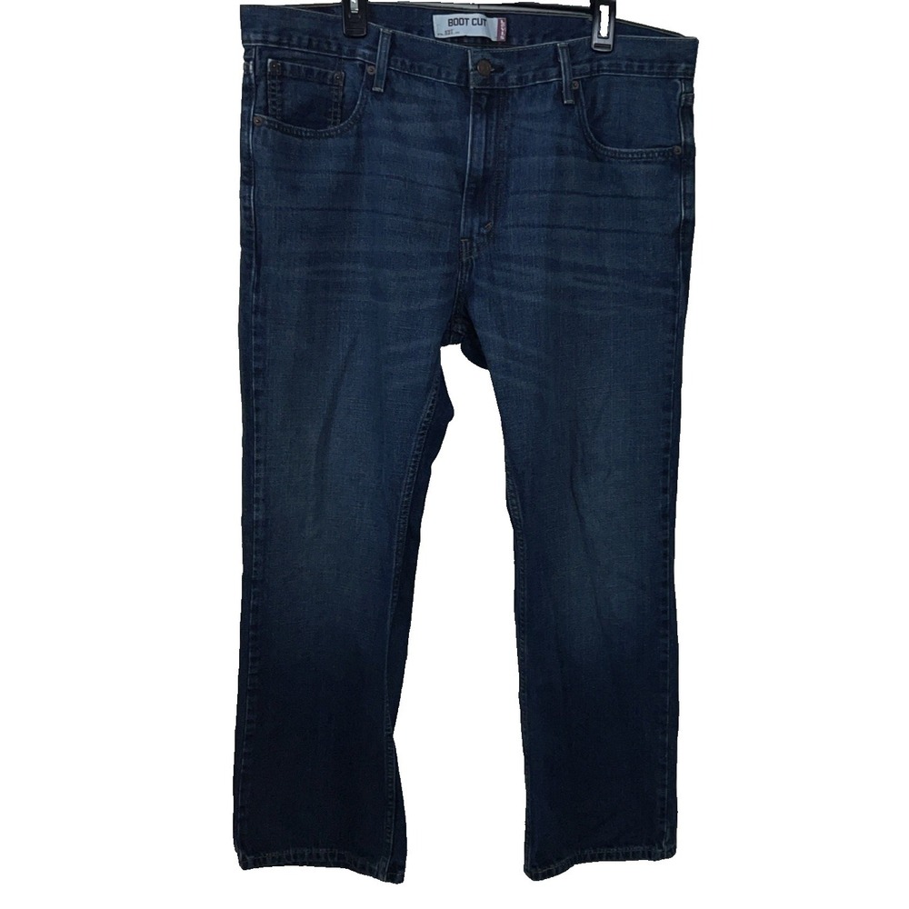 Levi's 527 Boot Cut Jeans Men's‎ 40x30 Dark Wash Denim Red Tab Straight Blue B30